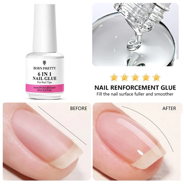 BORN PRETTY 6 in 1 Nail Glue - Jel (55391) - detay görseli 7