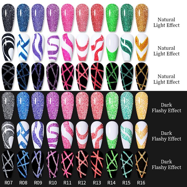 Lily Cute Reflective Glitter Nail art çizim ojesi R09 (54152-3) - detay görseli 3