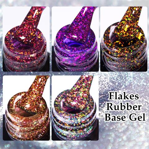 Kalıcı oje Flakes Rubber Base 7 ml URB124