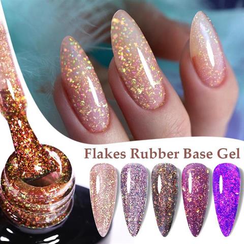Kalıcı oje Flakes Rubber Base 7 ml URB125